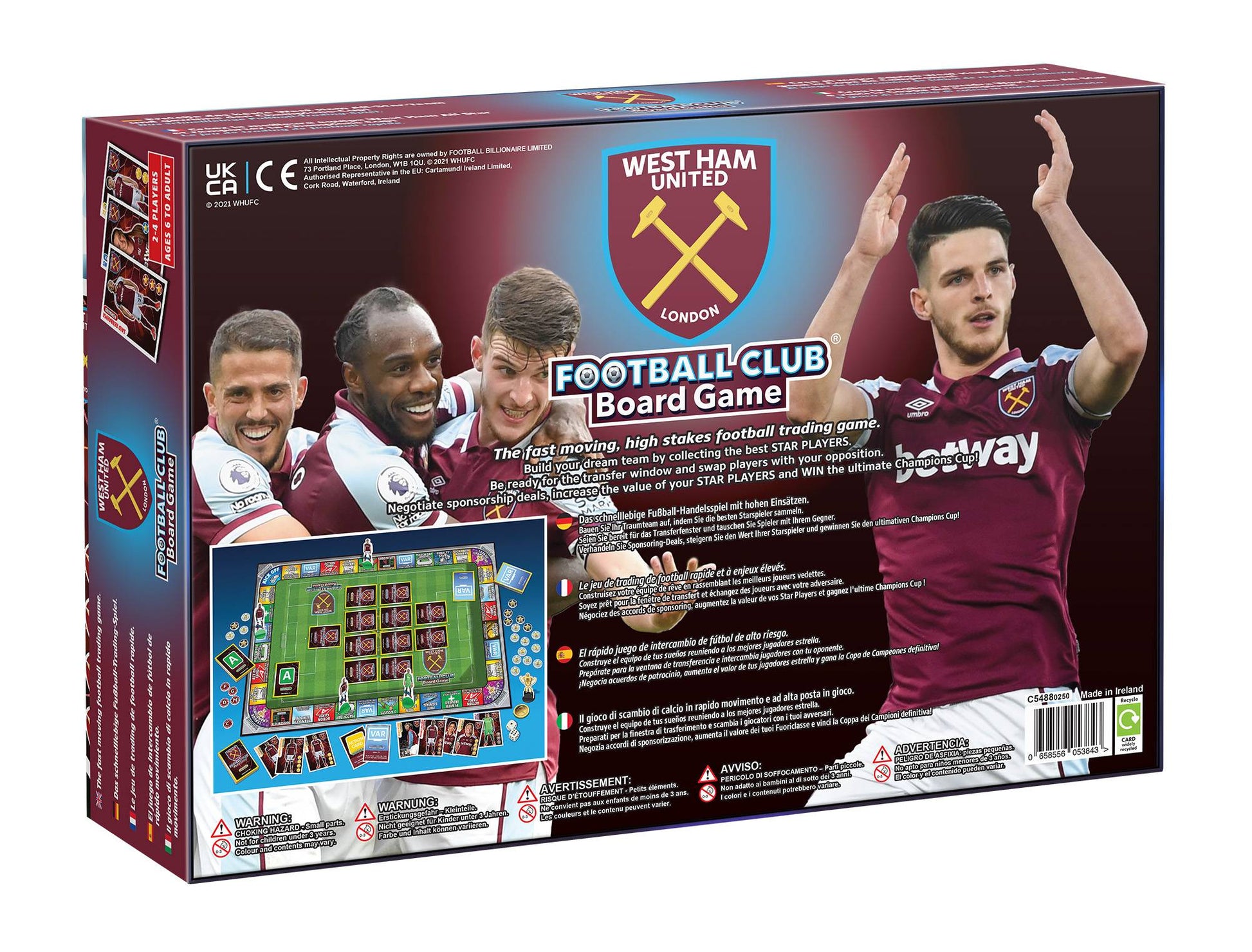 West Ham Football Club Board Game. Build the ultimate Hammers team with the official West Ham United Football Club Board Game!